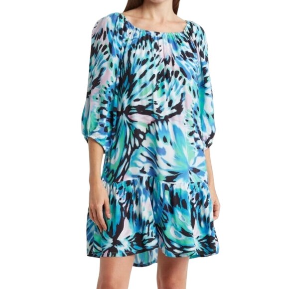 TOMMY BAHAMA Dress/Cover-up, S, Blue, On/Off shoulder, Stretchy neck, Short/mini - Picture 12 of 12